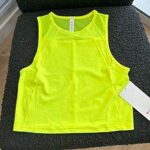 Lululemon Sculpt Cropped Tank Neon Yellow Size 2